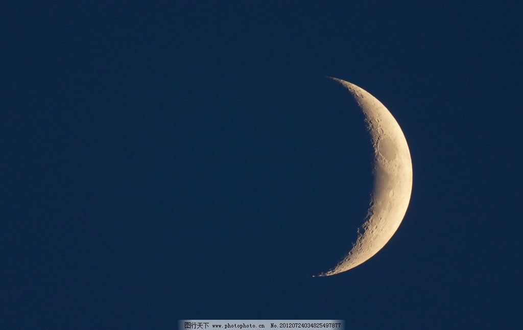 月亮 夜晚 星空 星星 月牙 云彩 弯月 梦幻 月光 皎洁 云朵 天空 自然图片