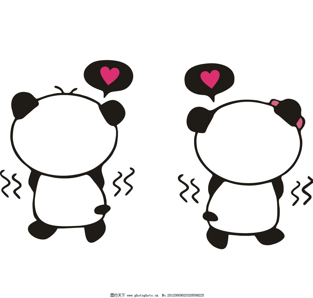 卡通线条爱心设计图案