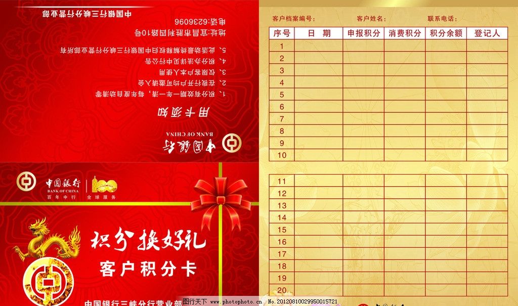 中国银行积分卡图片