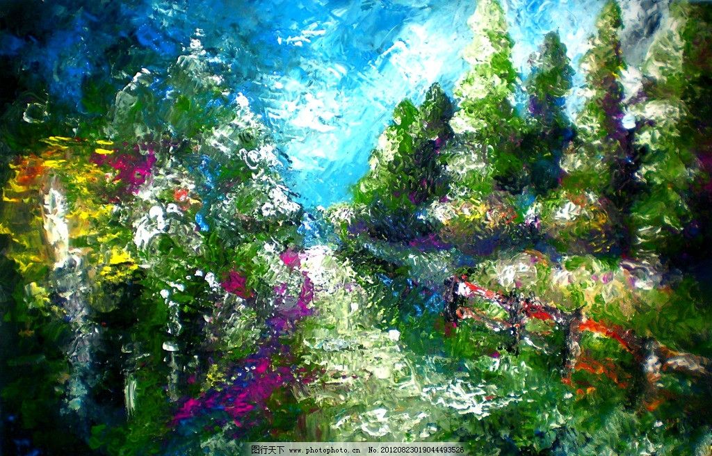 森林主题绘画油画