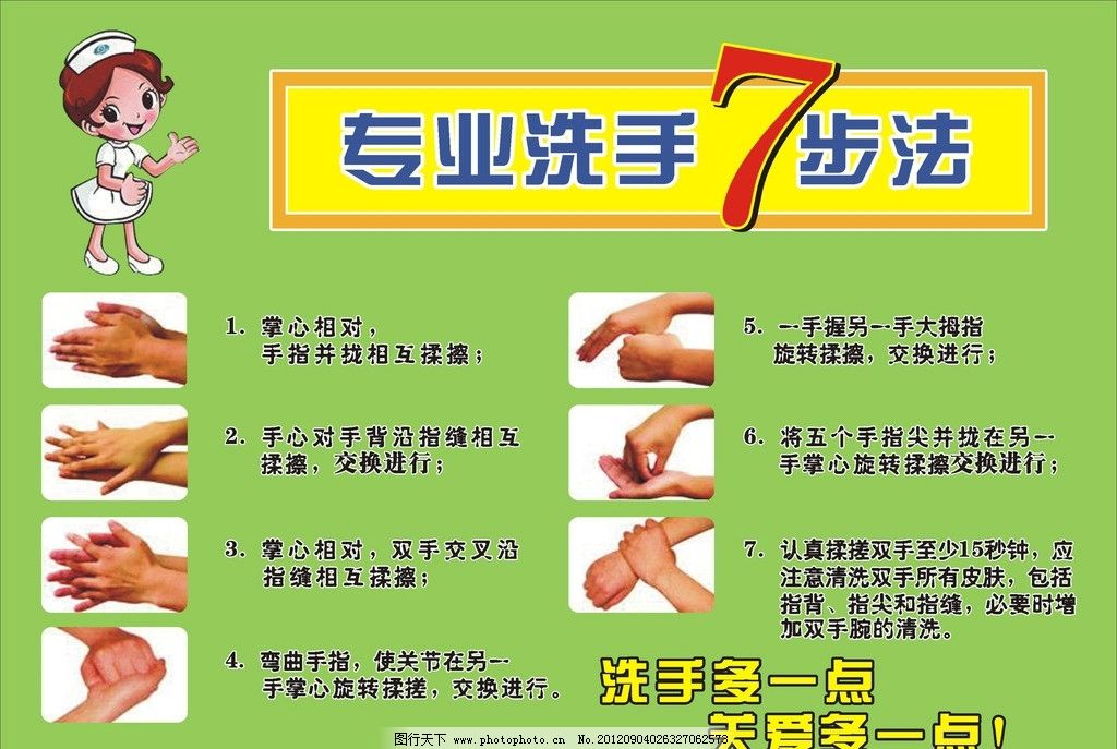 7步洗手图图片