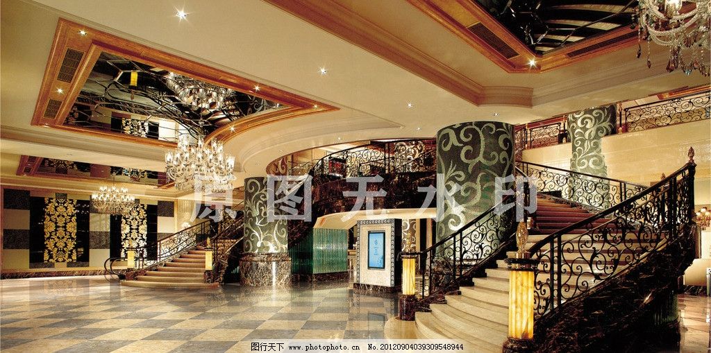 客厅 酒店 大堂 别墅 豪华 欧式 室内装修 大厅 石材 石砖