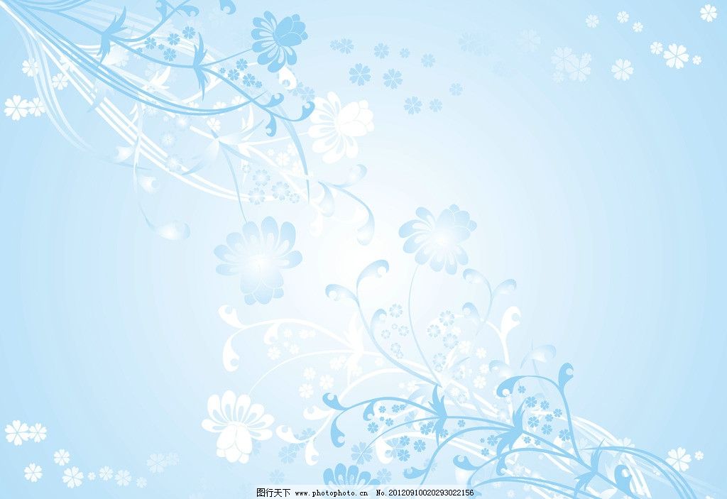 淡蓝色小花图片_背景底纹_底纹边框_图行天下图库