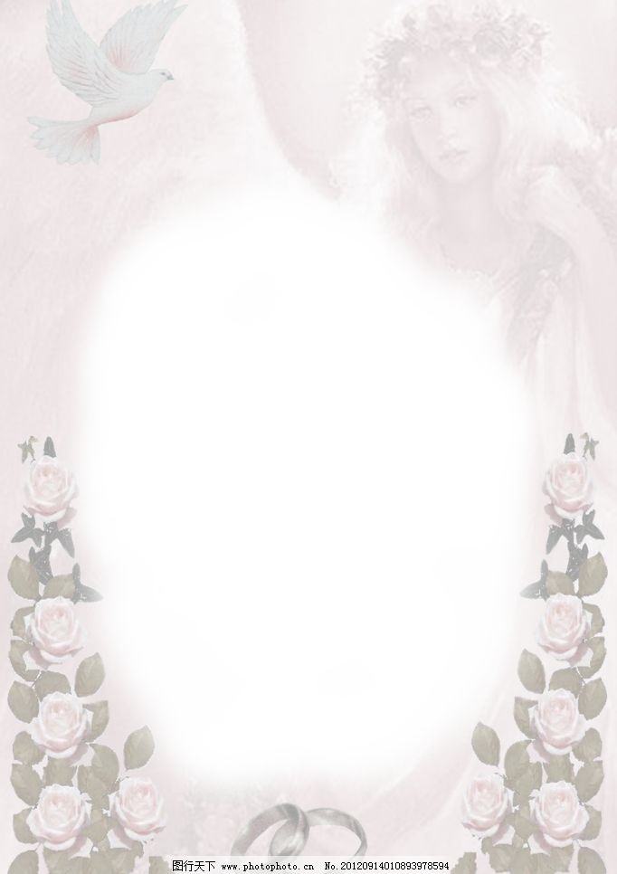 淡雅欧式风格婚纱模板图片